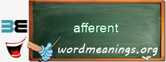 WordMeaning blackboard for afferent